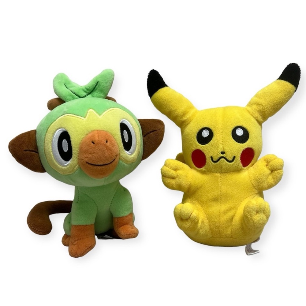 Pokémon Pikachu and Grookey Plush